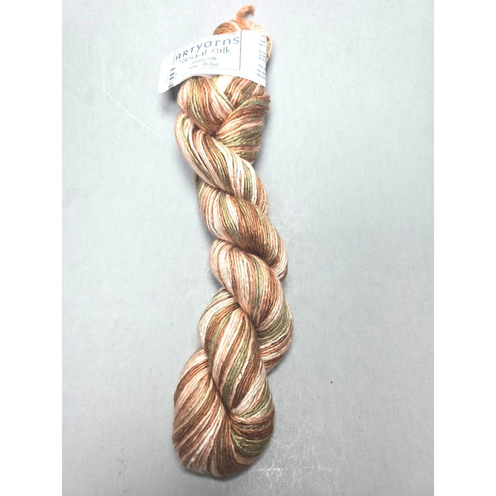 Hank Artyarns Regal Silk Yarn Hand Painted Variegated Rust Green 163 Yds.